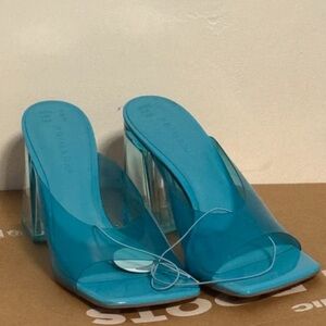 Primark Aqua Heeled Mules